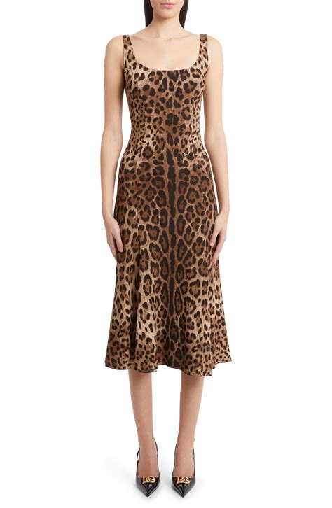 dolce leopard print cady dress.